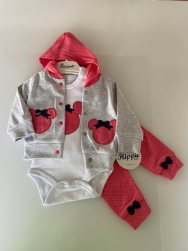 KOMPLET 3CZ. DZIEWCZĘCY RÓŻOWY MYSZKA MINNIE 68