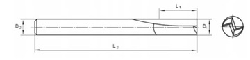 Прямая фреза VHM для древесины Styrodur 6 x 17 x 50 мм