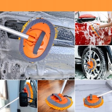 ЩЕТКА ДЛЯ АВТОМОЙКИ С НАСАДКОЙ ИЗ МИКРОФИБРЫ С ПОВОРОТОМ НА 180°