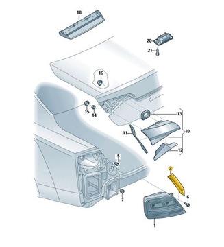 OSŁONA ŚWIATŁA LAMPY TYŁ PRAWA ZEWNĘTRZNA AUDI A8 D4 LIF ORYGINAŁ ASO