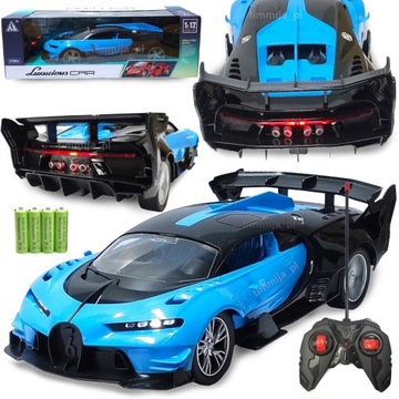 Samochód BUGATTI CHIRON ŚWIECI AKUMULATOROWY Zdalnie Sterowany Światła Led