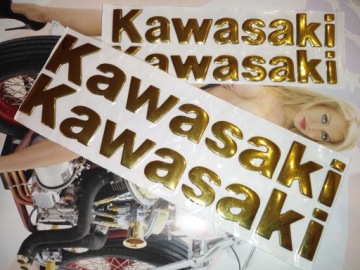Kawasaki GOLD Логотип Эмблема Надпись 20см 3D +Подарок