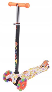 ТРЕХКОЛЕСНЫЙ БАЛАНСИРОВАННЫЙ САМОКАТ СО СВЕТОДИОДНЫМИ КОЛЕСАМИ ГРАФИТТИ