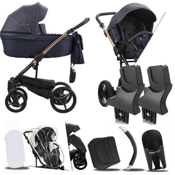 WÓZEK BEBETTO 2W1 TORINO SI 04 MIEDŹ I + ADAPTERY