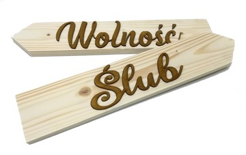 Drogowskazy Ślubne 45cm 3D Ślub , Wolność