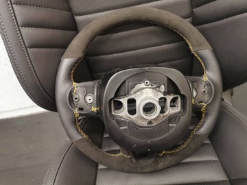 DODGE CHALLENGER FACELIFT 2015- VOLANT KŮŽE ALCANTARA ŽLUTÝ PRZESZYCIE