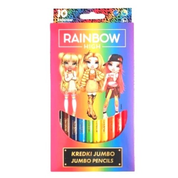 Мелки треугольные JUMBO RAINBOW HIGH - 10 цветов