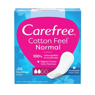 CAREFREE Cotton wkładki higieniczne świeży zapach 56szt