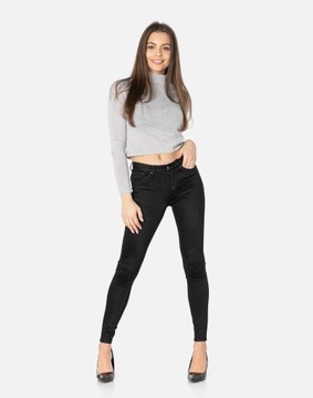 Czarne Spodnie Rurki Damskie Jeans Strecz 496 r L