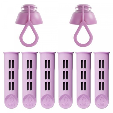 6 filtrów do butelki DAFI SOFT i SOLID jagodowe