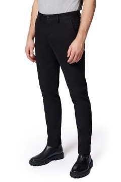 Spodnie Chino Slim Fit Czarne z Bawełną Próchnik PM2 W36/L30