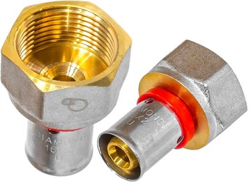 ZŁĄCZKA MUFOWA ZAPRASOWYWANA PEX ALUPEX FI 16x3/4 GW MOCNY MOSIĄDZ DIAMOND