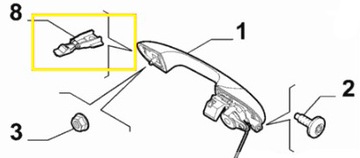 ПЕТЛЯ НАРУЖНОЙ ДВЕРНОЙ РУЧКИ ALFA ROMEO 147 01-