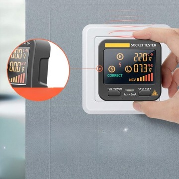 Tester napięcia gniazdek sieciowych z wyświetlaczem LCD Aneng AC11 EU