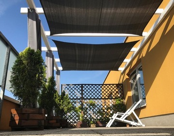 СОЛНЦЕЗАЩИТНЫЙ ПАРУС ДЛЯ САДОВОЙ ТЕРРАСЫ ОЧЕНЬ ПРОЧНЫЙ ЗОНТИК ПНД 4x4