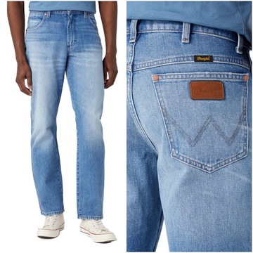 Męskie spodnie jeansowe proste Wrangler TEXAS