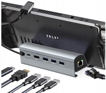 Dokovací stanice Hub Usb-c pro Steam Deck Asus Rog Ally Ally X Hdmi 4k Usb 3.0 Pd Lan