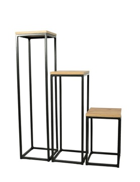 Komplet stojaków kwietników loft półka 25x25 dąb craft złoty NOWOŚĆ