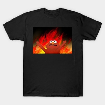 Y2K T-shirty Elmos ogień t-shirt Elmo mężczyźni k