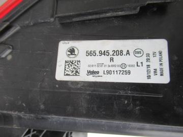 SKODA KODIAK 565 SVĚTLO ZADNÍ PRAVÁ LED 565945208A