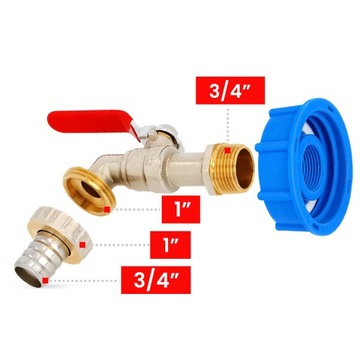 СЛИВНОЙ КЛАПАН IBC MAUZER БАК БАК 1000л 1x3/4 ЗАГЛУШКА ШЛАНГОВОЕ СОЕДИНЕНИЕ