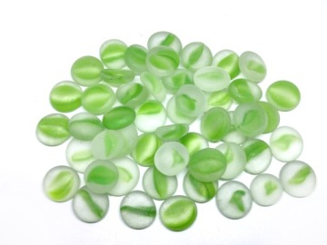 PASTYLKI SZKLANE MATOWE ZIELONE ŁEZKI 2CM 50SZT