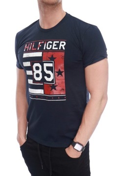 TOMMY HILFIGER T-SHIRT KOSZULKA MĘSKA GRANATOWA S