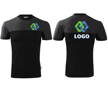 Robocza koszulka Rimeck dwukolorowa wzmocniona - Własny Nadruk logo Firmy