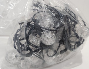 Уличный светильник на солнечных батареях, 50 светодиодов, хрустальные шары, 9 м.