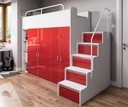 двухъярусная кровать, 2 шкафа + лестница - глянцевый