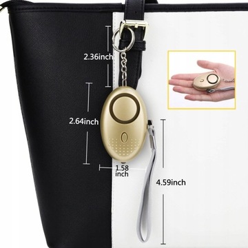 2 ШТ. ПЕРСОНАЛЬНЫЙ БУДИЛЬНИК С ГРОМКОСТЬЮ 130 дБ МИНИ-БРЕЛОК