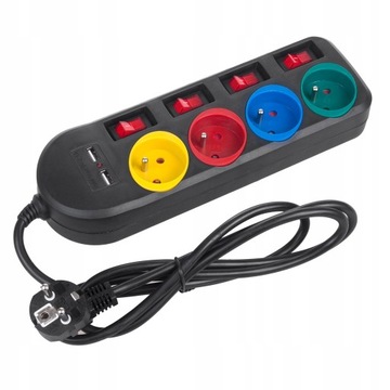 КАБЕЛЬ-УДЛИНИТЕЛЬ ПИТАНИЯ 4GN + 2x USB 2500 Вт