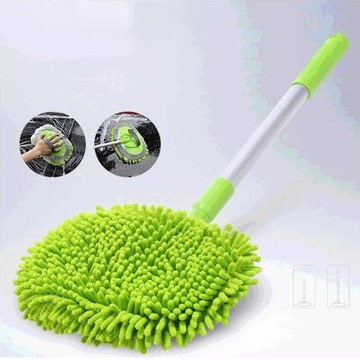 SZCZOTKA DO MYCIA AUTA SAMOCHODU MOP MIKROFIBRY TRZY GŁÓWKI MOPA 113CM