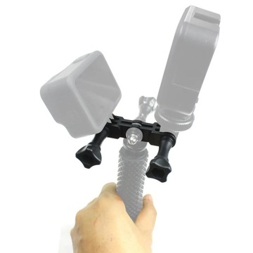 Двойной держатель SHOOT Тройник для камер GoPro DJI ACTION LED лампа (GP.184)