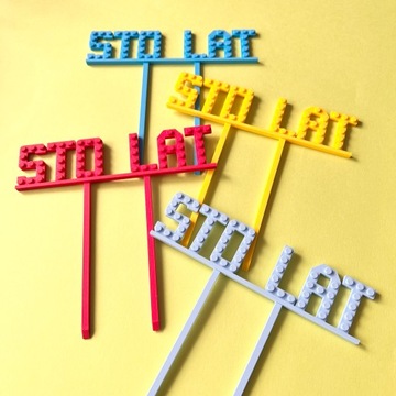 Набор тортов для детей на день рождения, буквы на торте в стиле LEGO ECO NAME