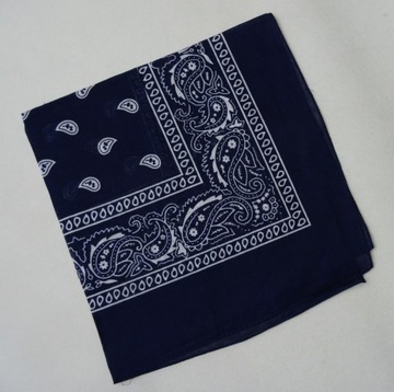 ШАРФ 100% хлопок узор БАНДАНА ТЕМНО-СИНИЙ 53/53 см