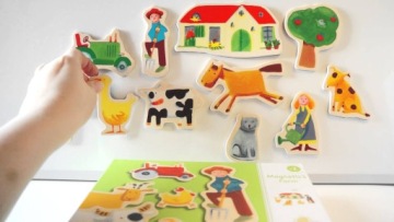 Djeco - деревянные магниты Скотный двор