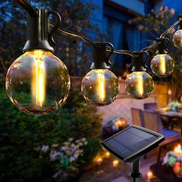 Solarny Łańcuch Świetlny LED 25 Żarówek 7,6 m IP44