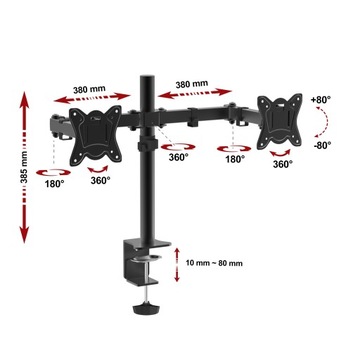 Настольный держатель для двух ЖК-мониторов 2х10-30 футов