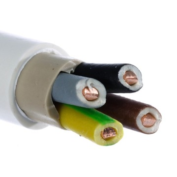 Kabel 4x YDY 2,5mm okrągły biały YDY4x2,5 10m