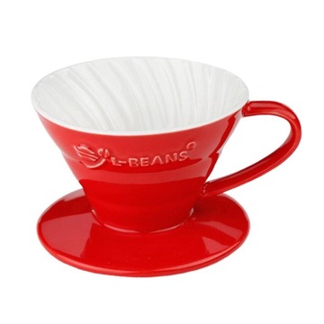 Filtr ceramiczny, stożek kroplówki do kawy kempingowej, czerwony