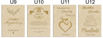 DREWNIANY ALBUM na roczek prezent metryczka grawer