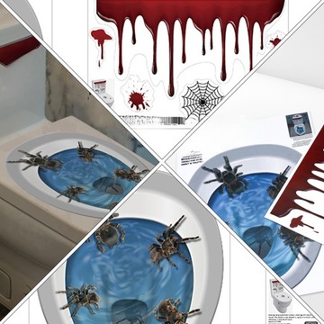 ХЭЛЛОУИН ТРИЛЛЕР ПАУК С ДНЕМ СЧАСТЛИВЫЕ НАКЛЕЙКИ НАКЛЕЙКА НА КРЫШКУ УНИТАЗА