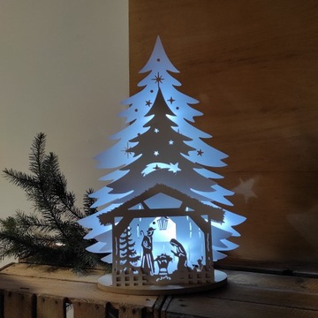 Choinka LED Boże Narodzenie szopka 50 x 36 cm