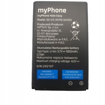 ORYGINALNA BATERIA MYPHONE BS-09 HALO EASY 1000mAh