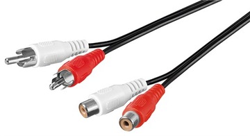 KABEL PRZEDŁUŻACZ AUDIO STEREO 2 X CINCH RCA, 2,5M
