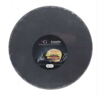 ŁUPEK OKRAGŁY TALERZ ŁUPKOWA PODSTAWKA 28 CM SUSHI