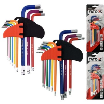 НАБОР ТОРКСОВЫХ КЛЮЧЕЙ YATO + ШАРИКОВЫЕ КЛЮЧИ ШЕСТИГРАННЫЕ, ДЛИННЫЕ T10-T50 1,5-10 18шт.