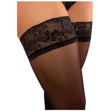 САМОДЕРЖАЩИЕСЯ ЧУЛКИ ПРОСТЫЕ 40 DEN ЧЕРНЫЕ С КРУЖЕВОМ ИТАЛЬЯНСКИЕ