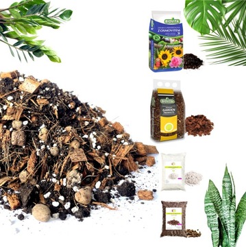 LEKKIE PODŁOŻE ZIEMIA BIGOS DO KWIATÓW CHIPSY COCO + KERAMZYT + PERLIT 12L